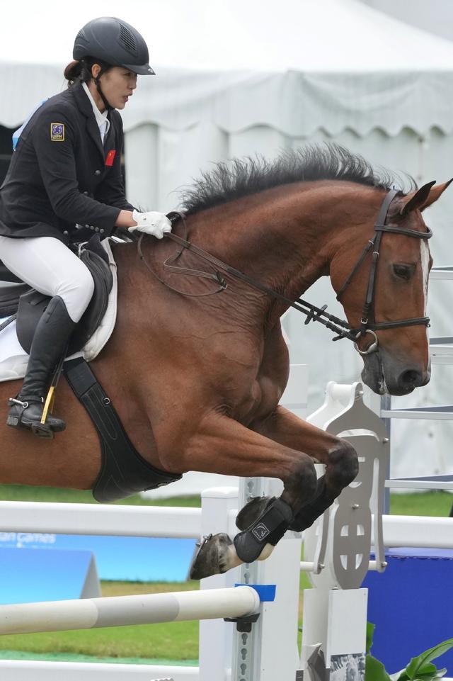 智利马术选手在障碍比赛中驾驭完美取胜