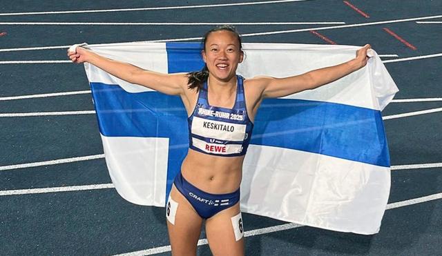 芬兰选手在田径比赛中夺得银牌
