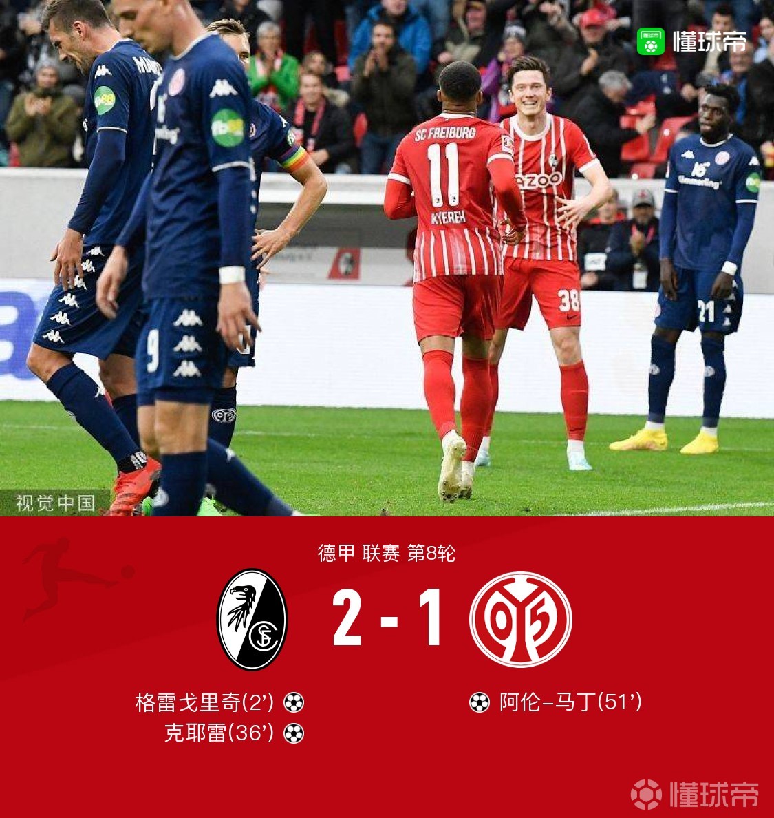 弗赖堡客场告捷，攀升积分榜排名
