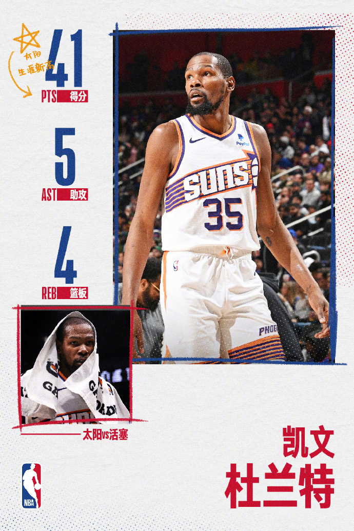 活塞队客场以110比103战胜太阳，迎来连胜