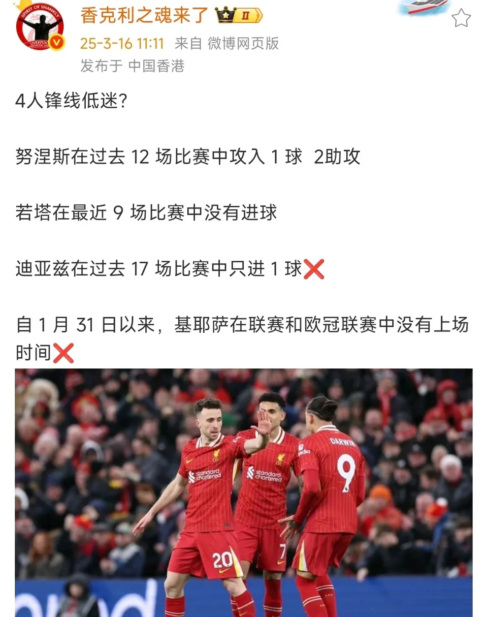 利物浦告负遭遇困境，小组出线难题