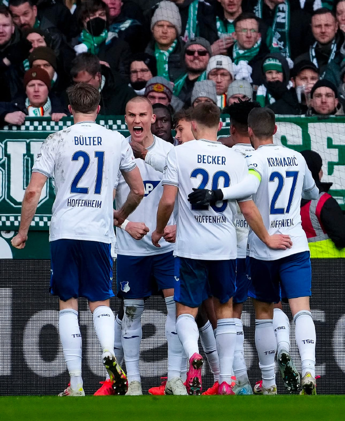 霍芬海姆三球完胜科隆,继续势不可挡 霍芬海姆三球完胜科隆,继续势不可挡